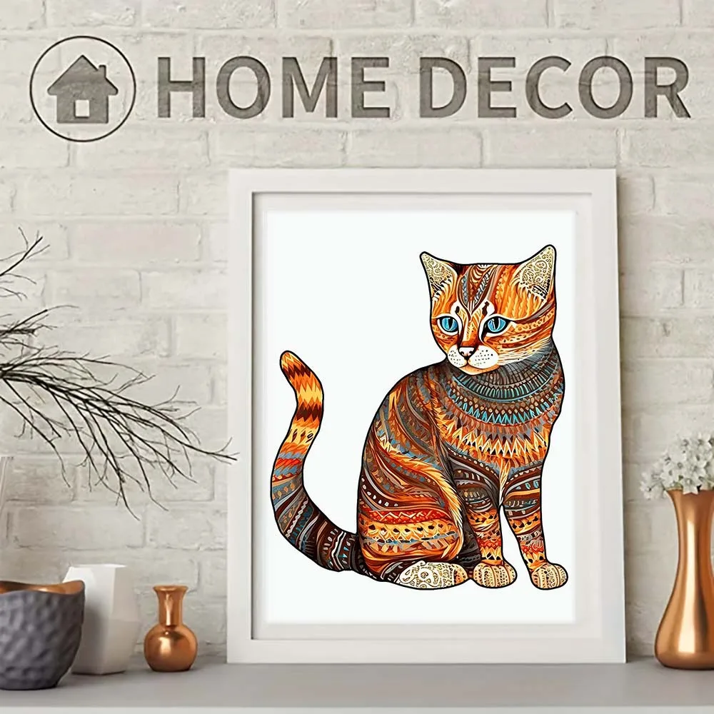 Kat-Vormige Dier Houten Puzzel Exquise A3 A4 A5 3d Vorm Houten Interieur Vakantie Puzzel Puzzel Volwassen Decompress