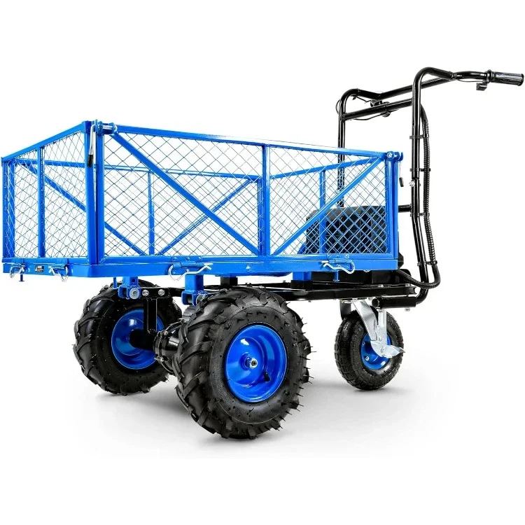 Utility Service Cart Wheelbarrow Power Wagon, Super Duty Electric 48V DC Li-Ion Battery Powered, 500 lbs Load & 1000+ lbs