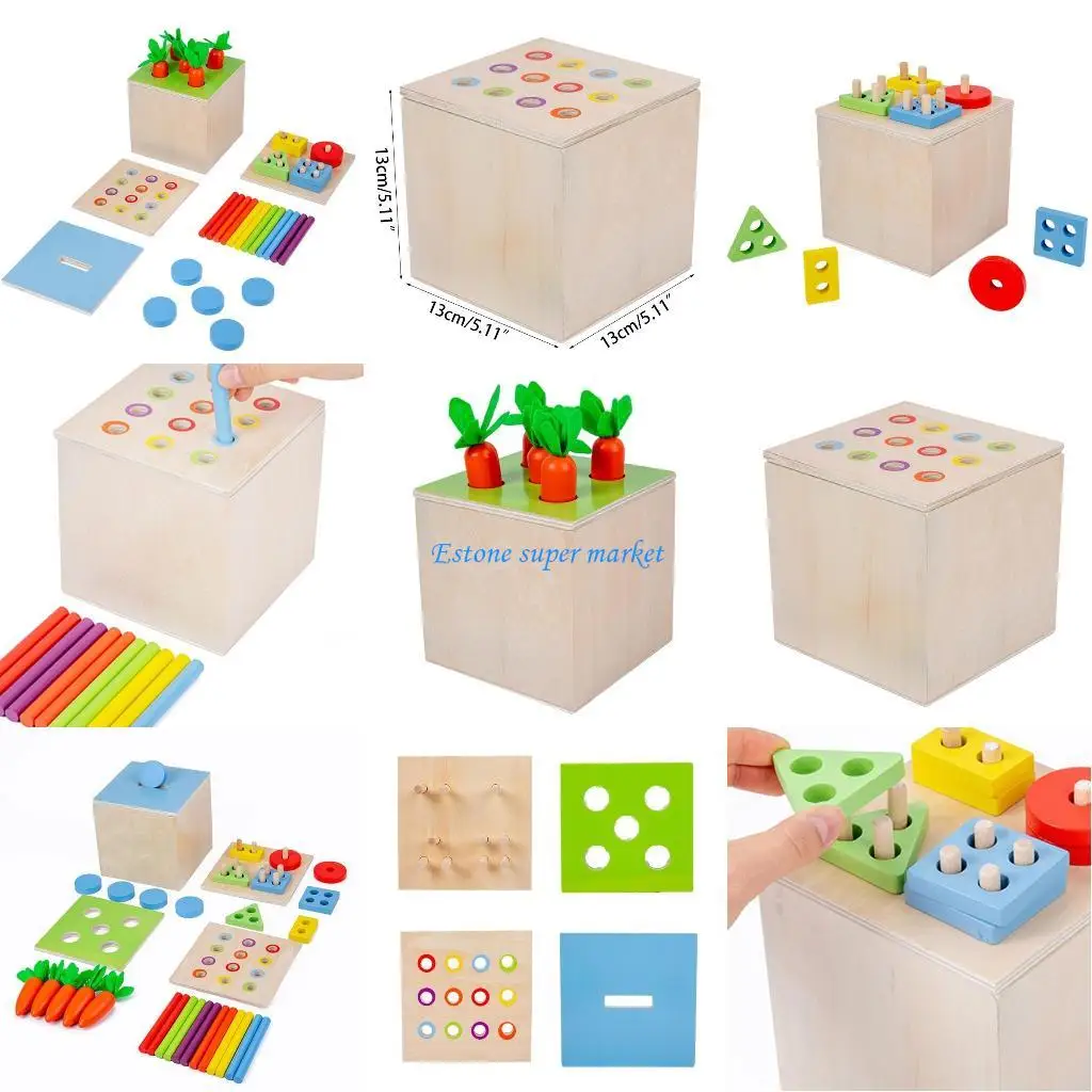 090B Hộp Đồng Xu Sáng Tạo Đồ Chơi Gỗ Cho Bé 1 2 3 Tuổi Trung Tâm Hoạt Động Giảng Dạy Pr