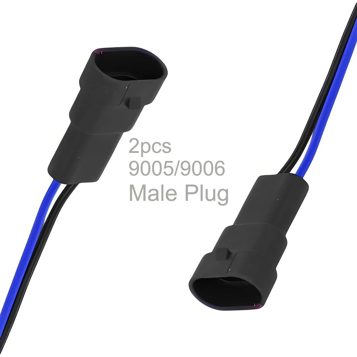 2pcs 9005 / 9006 12V Male Socket Light Harness Connector for Fog Lamp / Headlight, Serviceable 9005 9006 Male Socket Connector