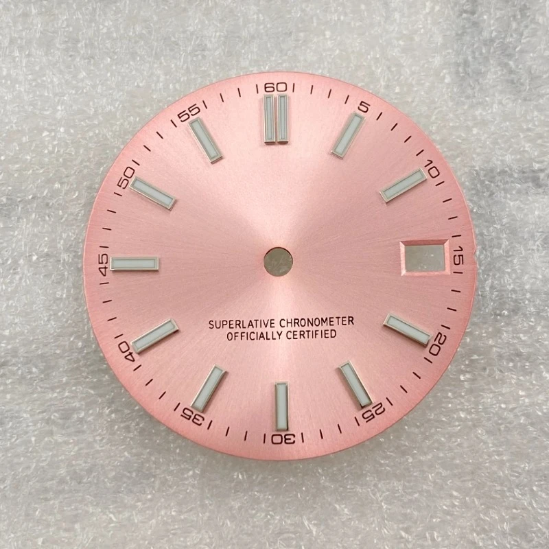 28.5mm nh35 dial s verde luminoso gelo azul mostrador luminoso adequado para modificação de movimento nh35 acessórios de relógio literal novo