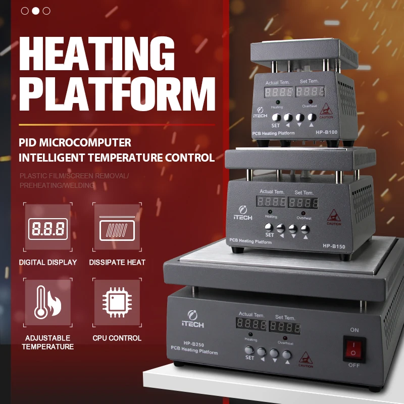Imagem -02 - Plataforma de Aquecimento de Pcb de Alto Desempenho Display Digital Multiuso Placa Constante de Temperatura Itech Hp-b100 B150 B180