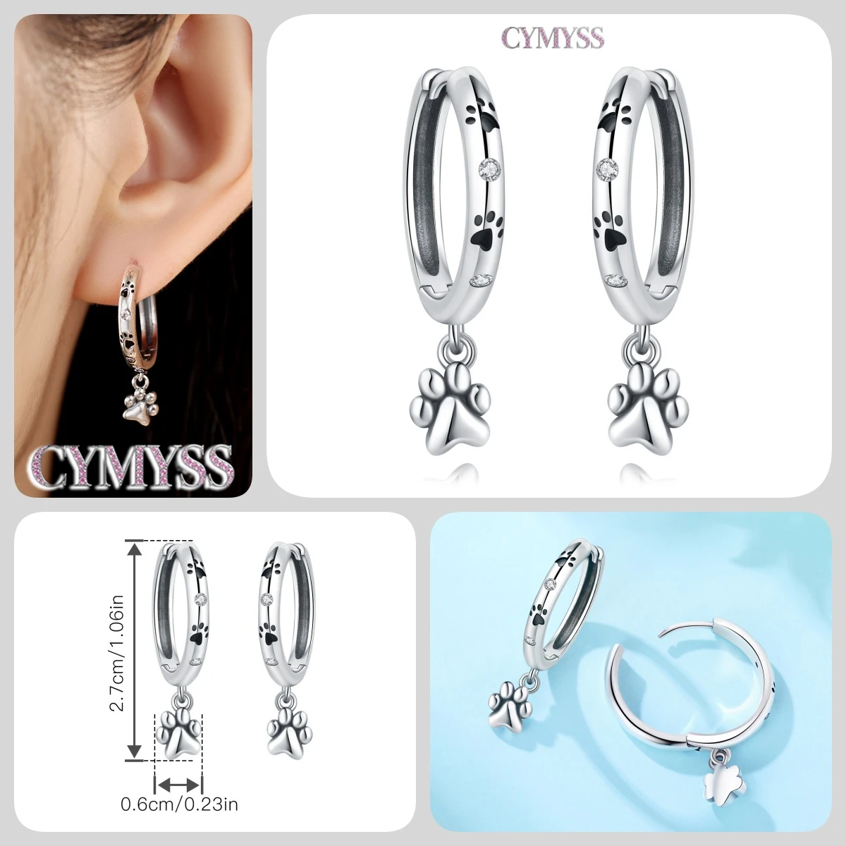 925 Sterling Silver Inlaid Zircon Butterfly Earrings Insect Element Original Design Women's Fashion Party Jewelry Gift Ear Loops Sac75ba76559e4a1f9562187dbfc40cacQ
