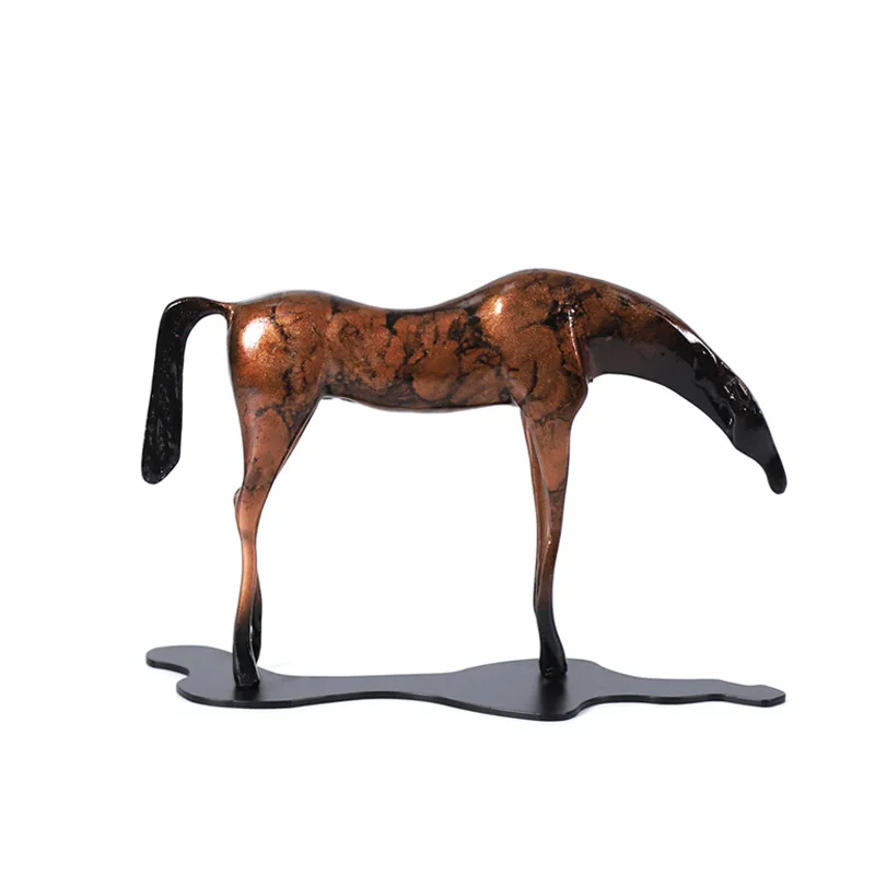 Modern New Chinese Style Thousand Miles Horse Resin Ornament Abstract Geometric Cloud Sculpture Luxury Soft Furnishing Decor