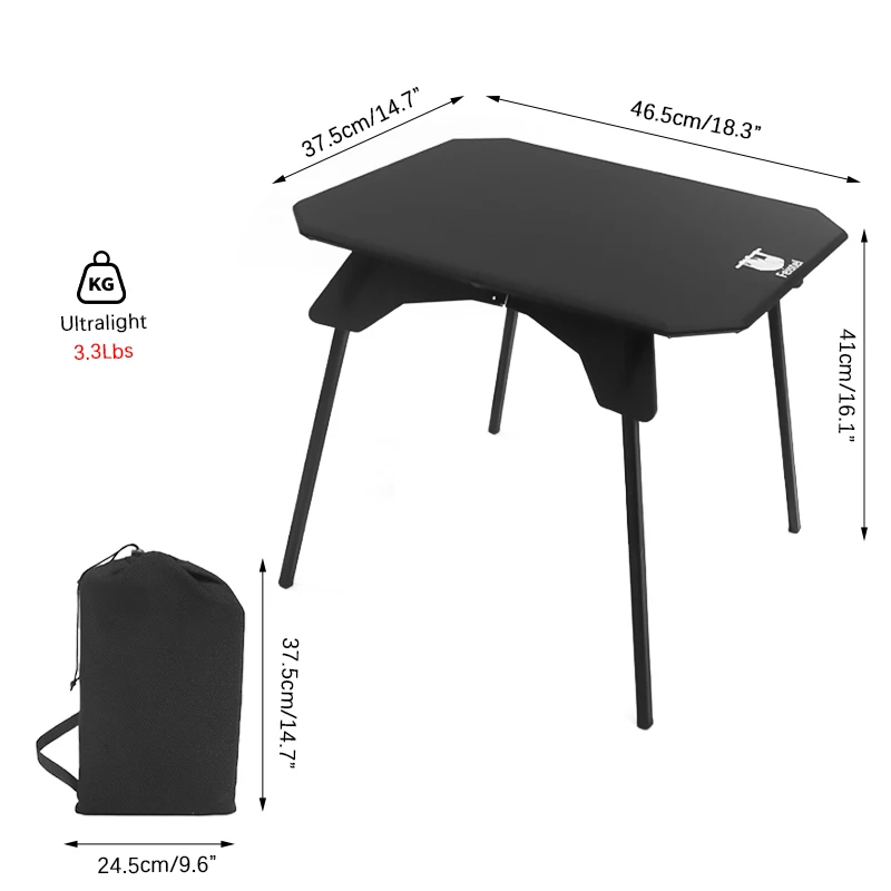 Outdoor Folding Table Ultralight Portable Hiking Picnic Table High and Low Dual-use Camping Table