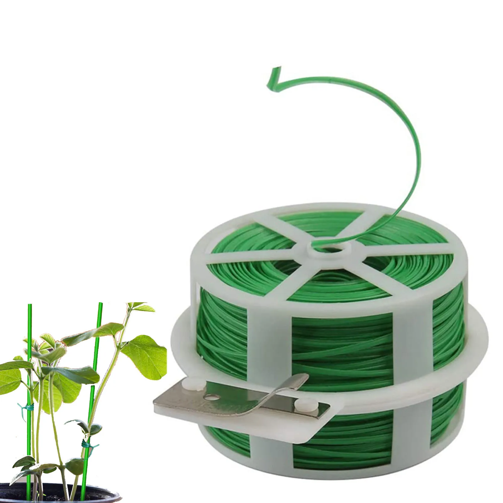 Portable 100M Roll Wire Twist Ties Green Garden Cable Fixer Gardening Climbers Slicer Plant Support & Care Garden Supplies