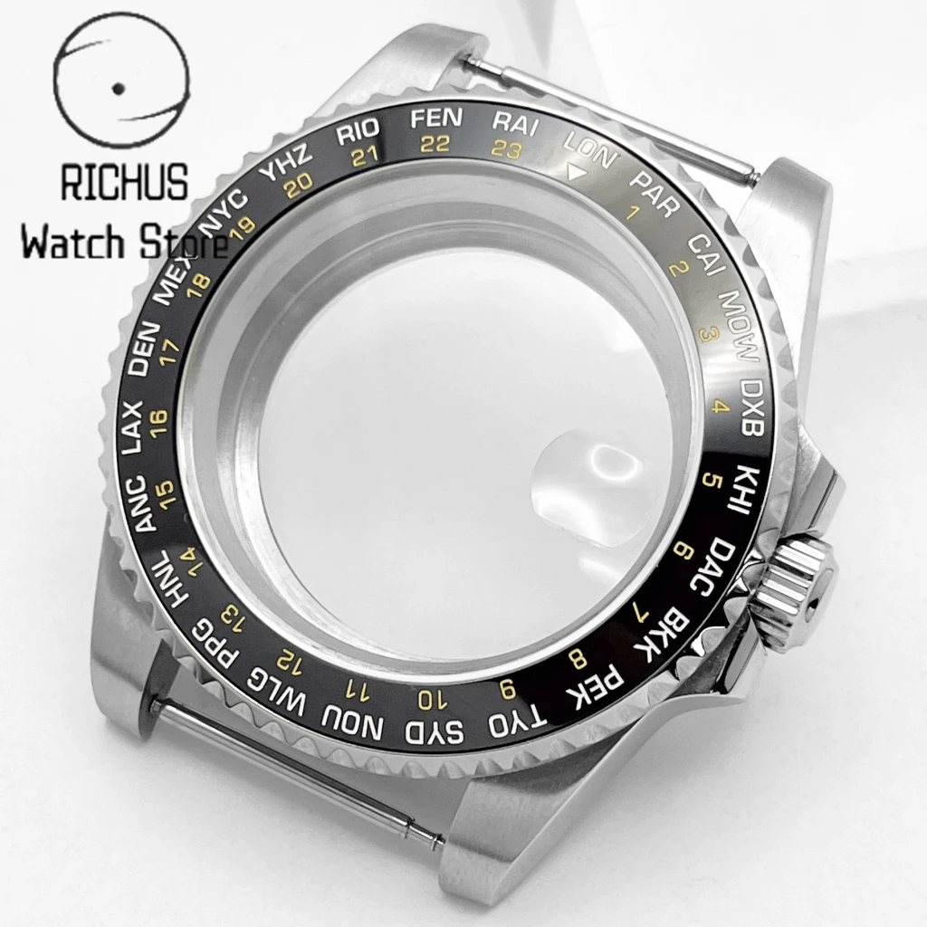 

RICHUS 40mm Watch Case GMT Bezel Fit NH35 NH36/ETA2824 PT5000/Miyota82 Series DG2813/3804 Automatic Movement Watch Accessories