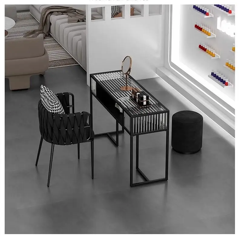 

Магазин ногтей Специальный стол Стул Комбинация Модный набор столов для ногтей Одиночный двойной салон красоты Маникюрный салон