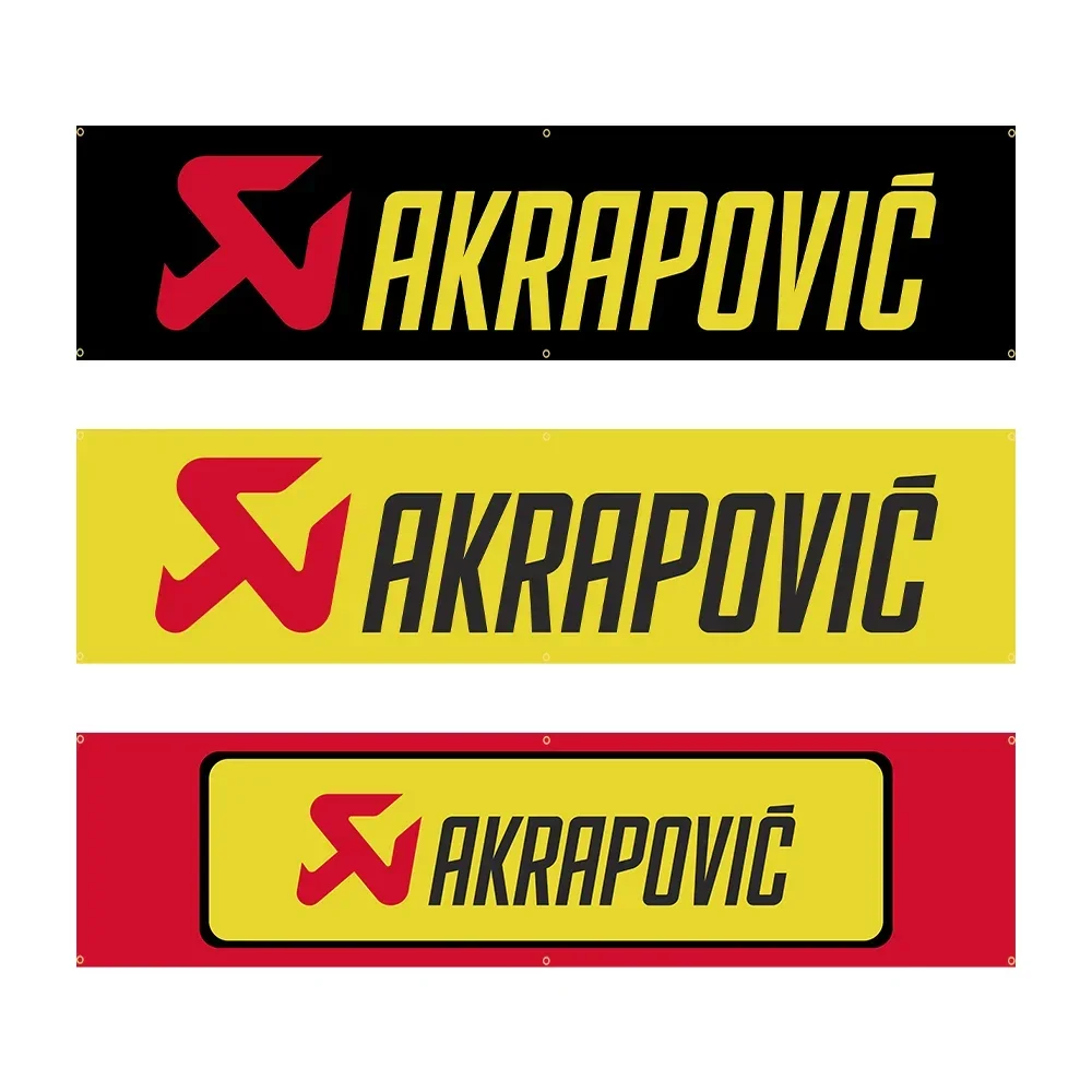 60*240 Akrapovics Flag Polyester Printed Motorcycle Accessories  For Banner Decoration Interior and Outdoor Banner