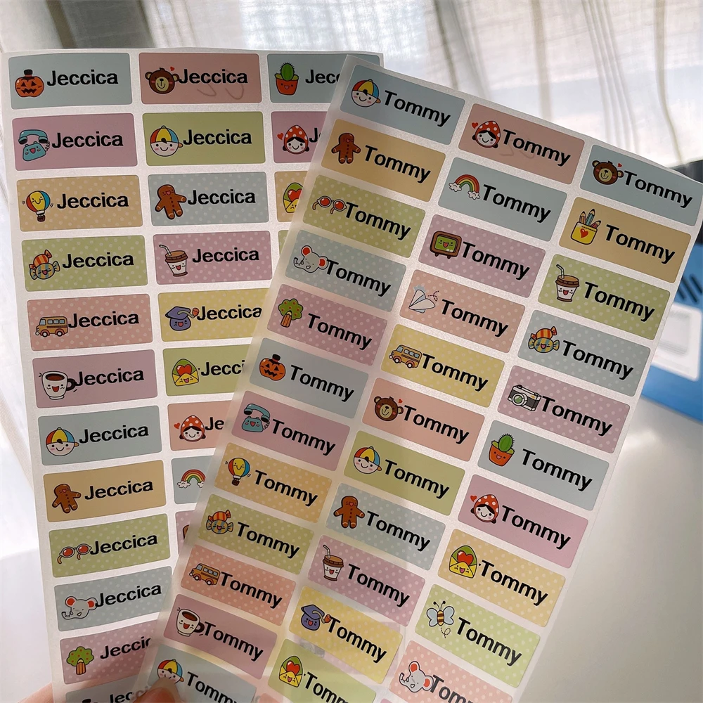 120PCS Student customizable name stickers Dinosaurs for boy waterproof anti-tear Slogan/Number Tags School Stationery free ship