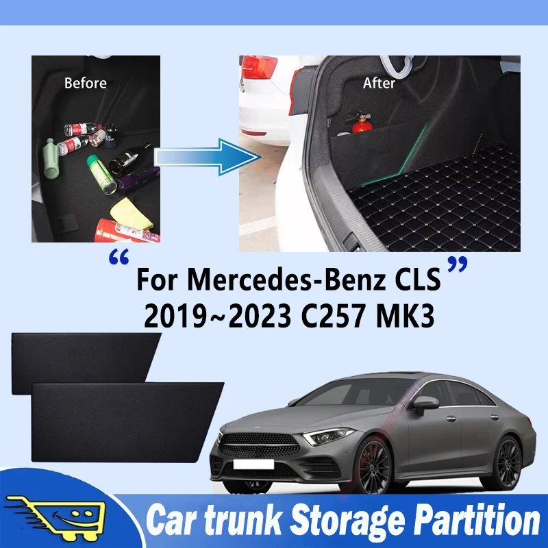 For Mercedes-Benz CLS 2019~2023 C257 Trunk Storage Partition Multifunction Storage Auto Interior Parts Organizer