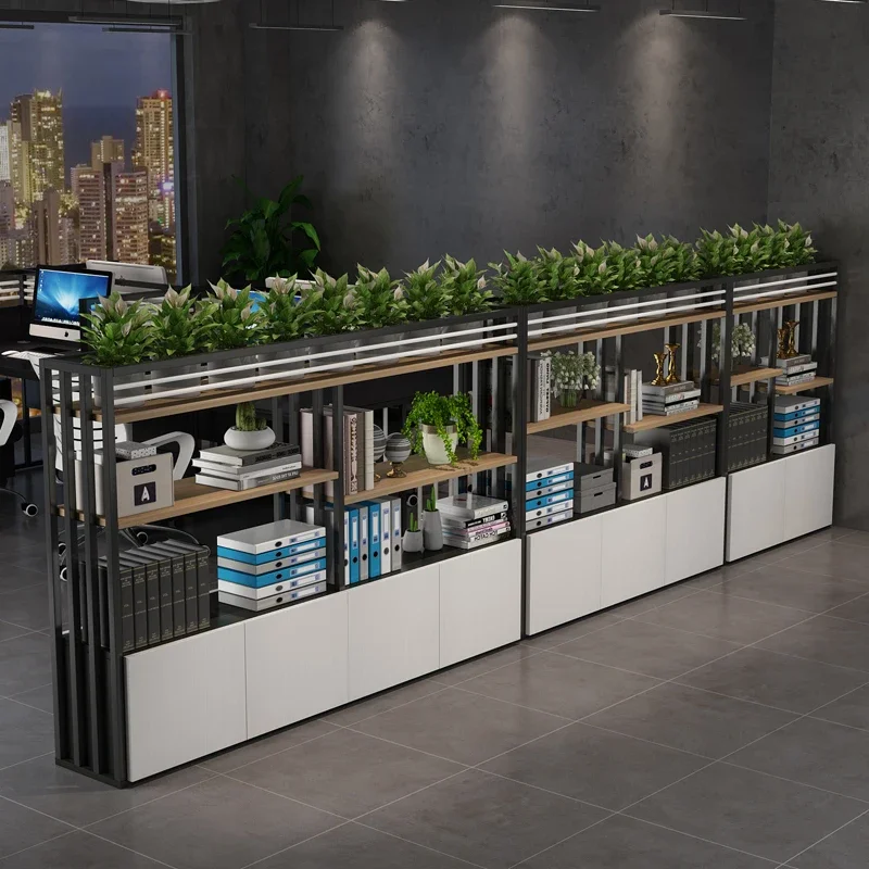 Office screen partition rack modern simple partition cabinet restaurant fence green plant flower stand wall wrought iron