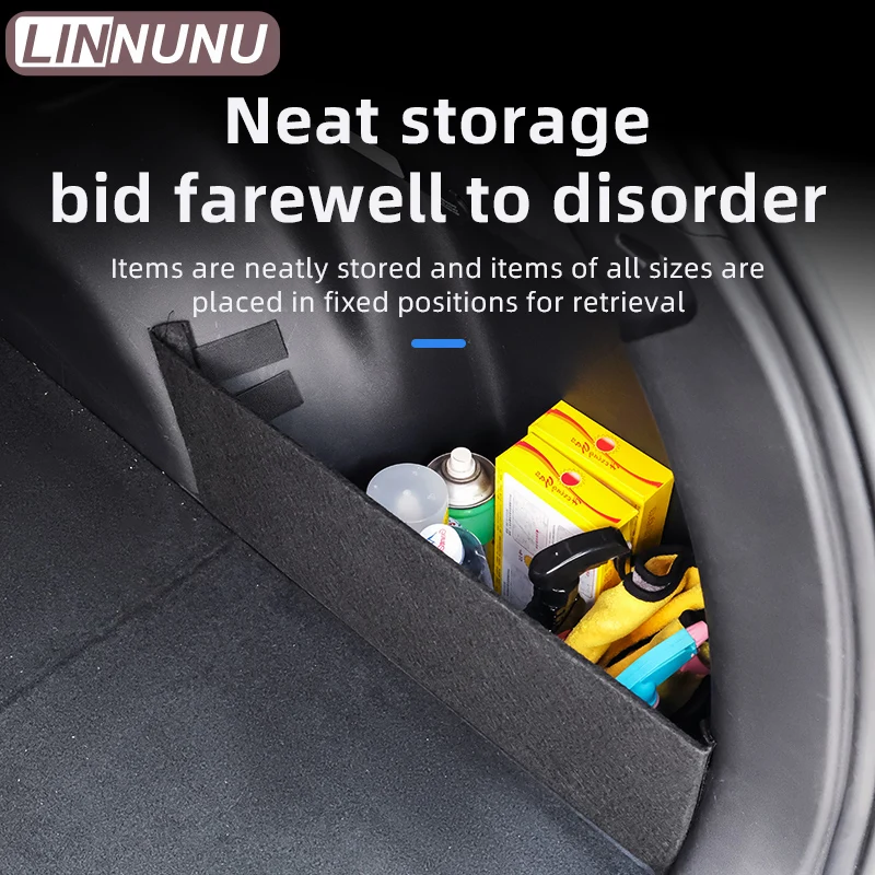 LINNUNU Fit for GEELY Monjaro Manjaro Interior Accessories trunk Side Storage Organizer Board Partitions Plate Tail Box Shield