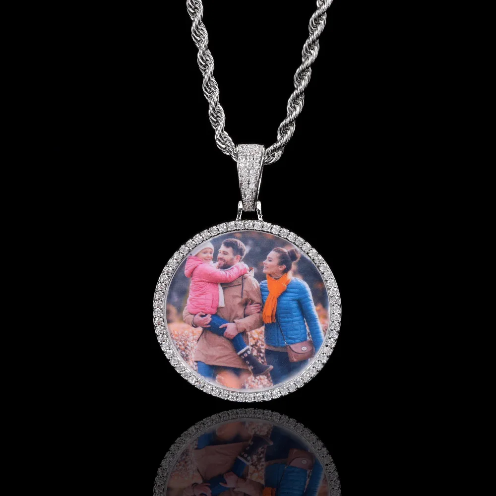

Customized Photos Necklaces Engraving Name On Back Pendant Necklace For Women Men Memories Rock Jewelry For Valentine's Day Gift