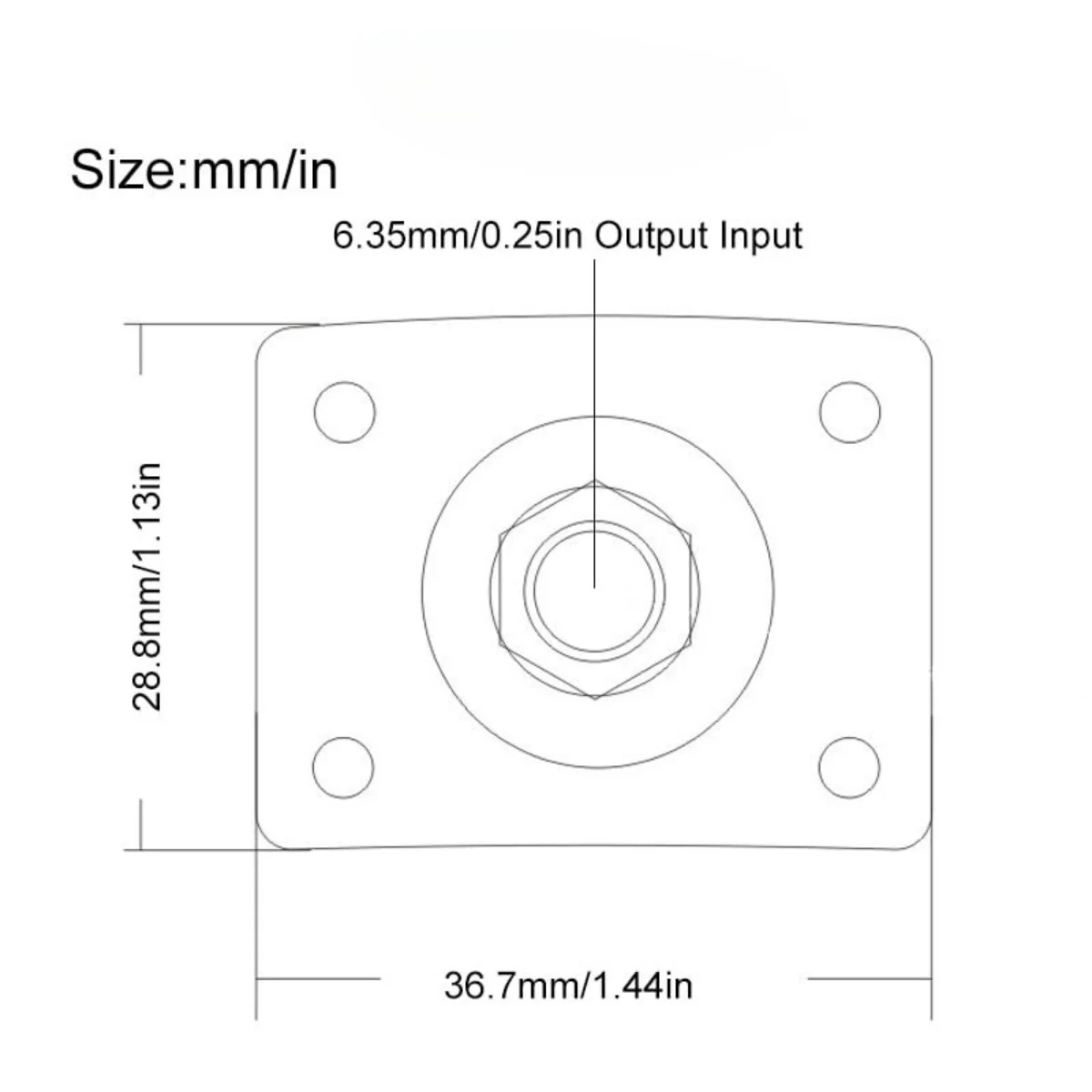 Miwayer Electric Guitar Bass Rectangle Style Plate 1/4 Inch Output Input Jack for Electric Guitar Bass Parts Replacement