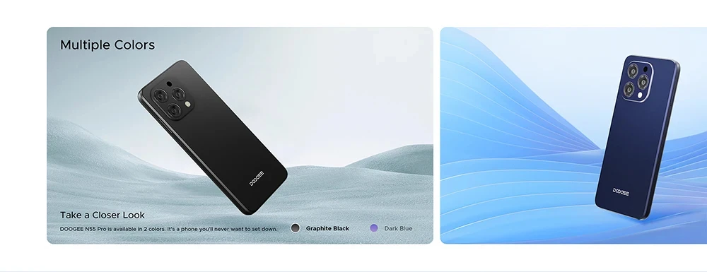 Global version DOOGEE N55 PRO Mobile Phone 6.56" 90Hz IPS Screen Telephone Portable 4GB+128GB 13MP 5150mAh Smartphone Android 14