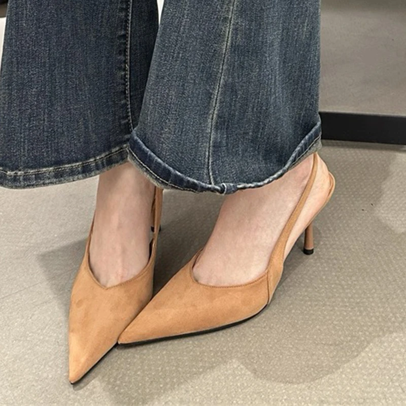 Luxury High Heels Sandals Women Sexy Pointed Toe Shoes for Woman Slippers New Party Shoes Pumps Elegant Slides Mujer Zapatos