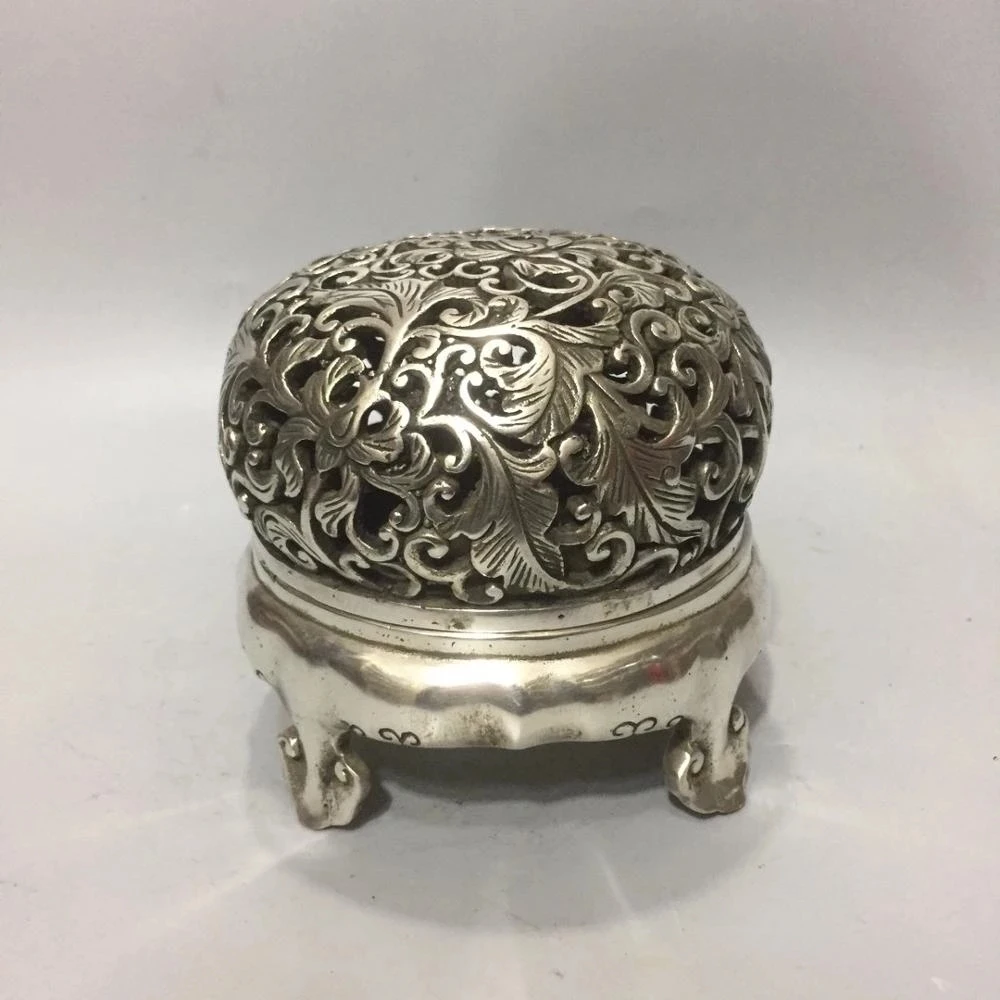 

Exquisite white copper seasonal incense burner decoration