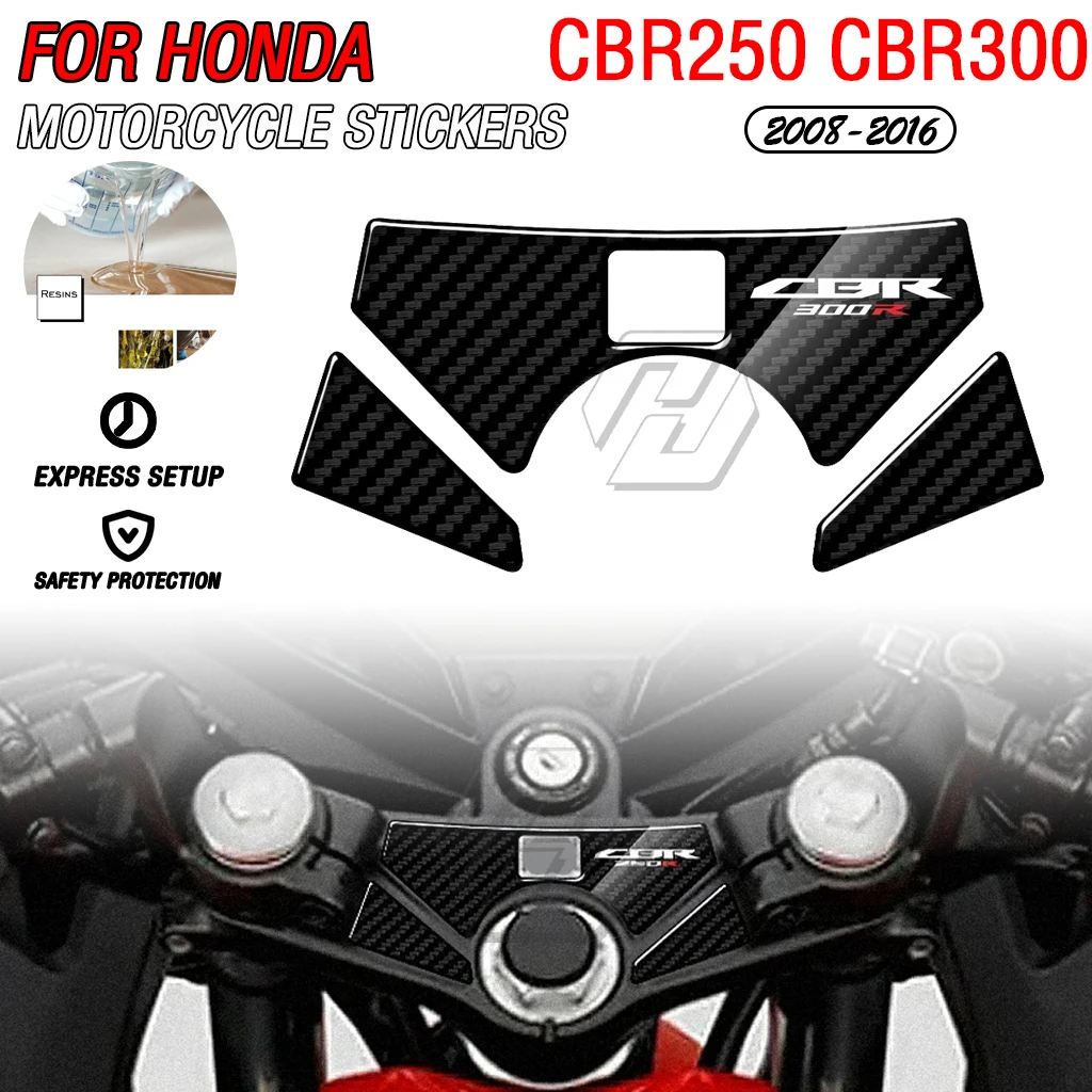 

For 2010-2016 Honda CBR250 CBR300 Motorcycle Modification 3D Carbon Fiber Appearance Trident Rear Guard Sticker Decoration
