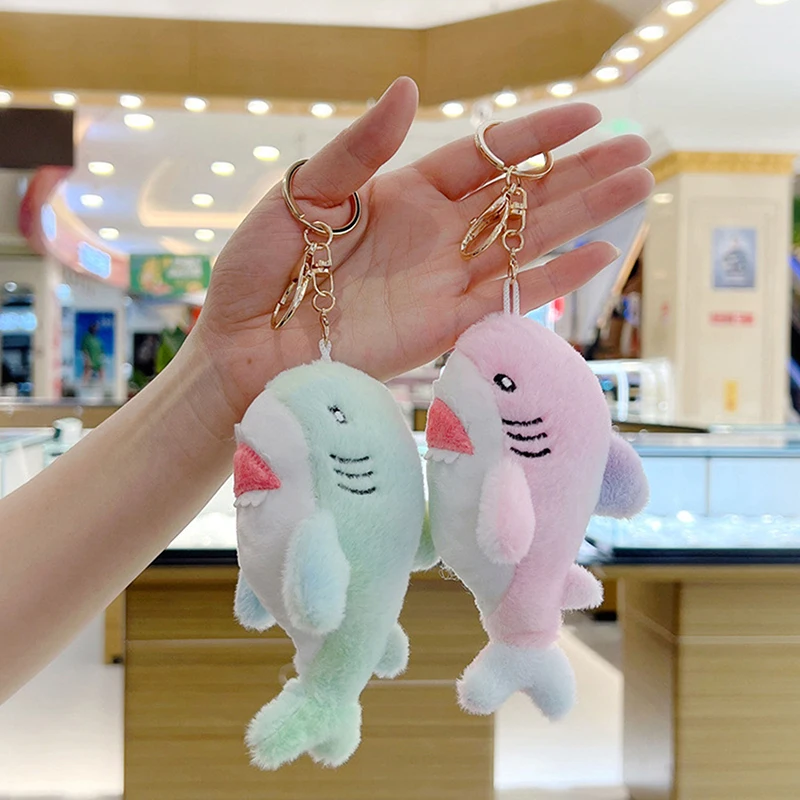 13cm New Shark Pendant Plush Toy Cute Colorful Deep Sea Dreamy Creatures Shark Pretty Bag Cool Decorate Keychain Birthday Gift