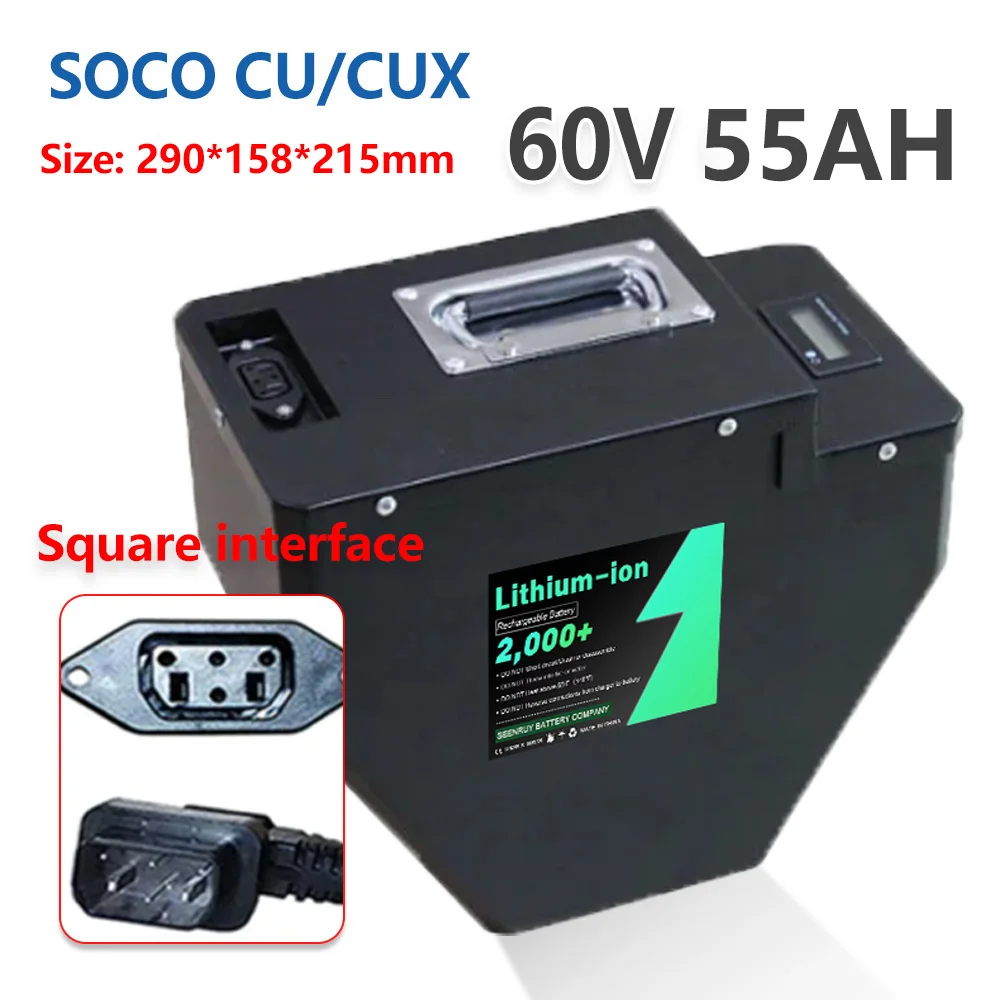 SEENRUY Super SOCO CU/CUX 17S 30AH 40AH 50AH 55AH Lithium Original Akku Wiederaufladbare Batterien mit Großer Kapazität