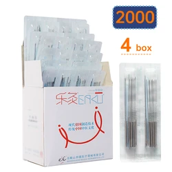 Full Size 2000 PCS = 4 BOX Disposable Sterile Quality Steel Acupuncture Needles with Tube Beauty Face Filiform Needle FDA/CE