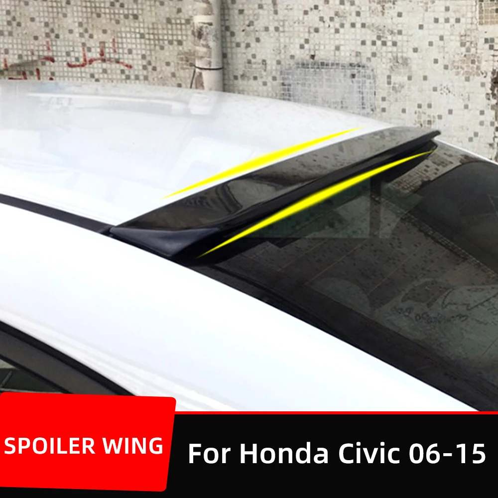 

For Honda Civic 8th Gen Sedan 4 Door 2006-2015 Rear Window Roof Spoiler Wings ABS Plastic Black Carbon Exterior Accessories