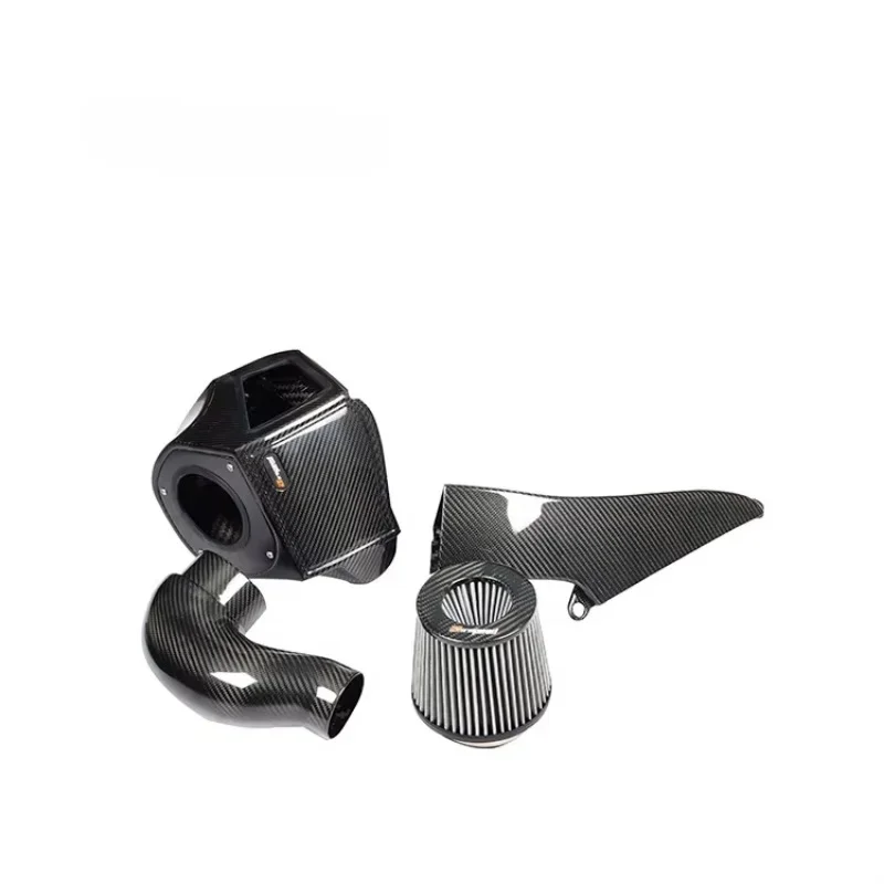 3K Twill Carbon Weave in Glossy Finish 100% Dry Carbon Fiber Cold Air Intake System for A6,A7 C8 3.0T