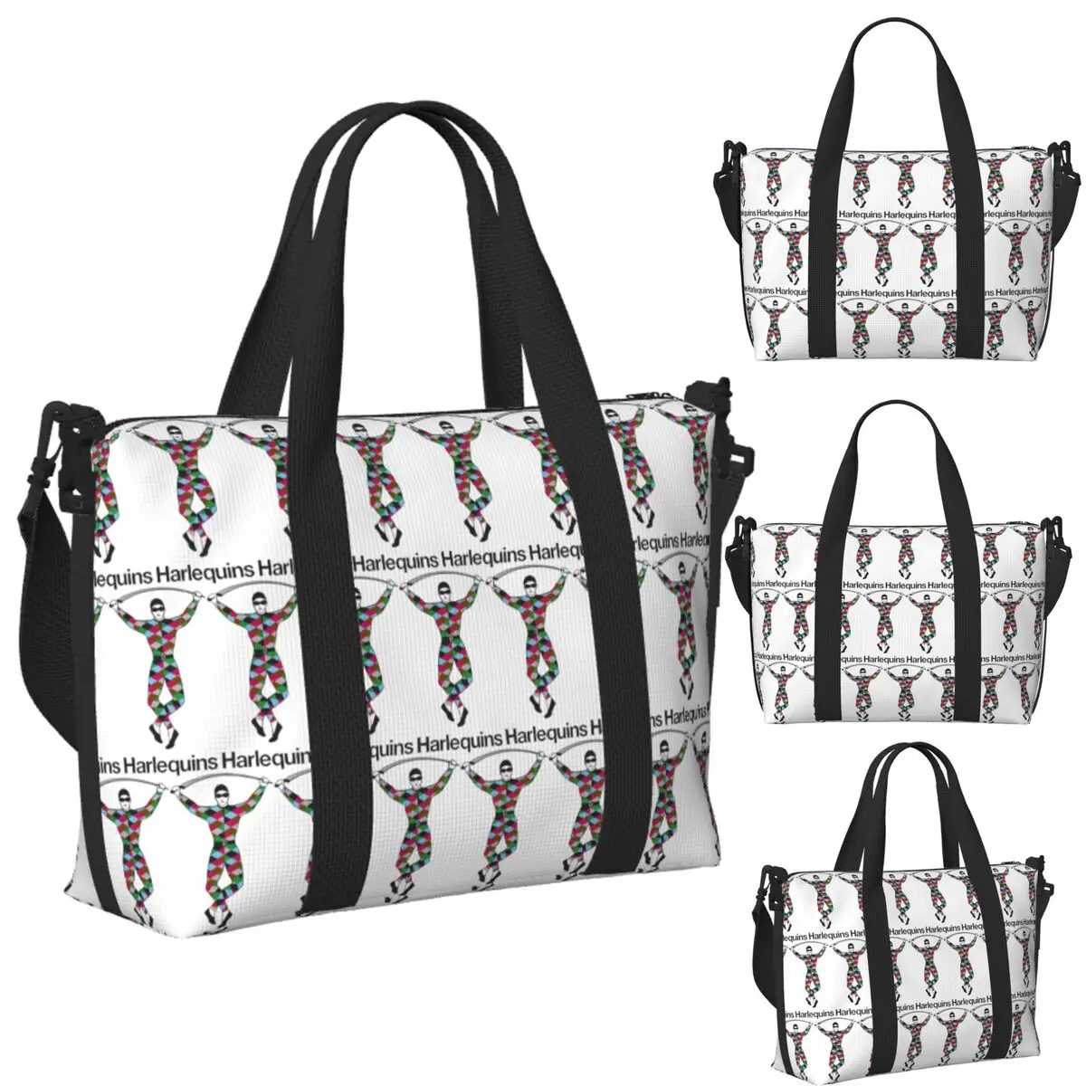 

Пляжная дорожная сумка Harlequins-Merch на заказ, большая вместительная сумка-тоут для спортзала, спортивная женская дорожная сумка для покупок