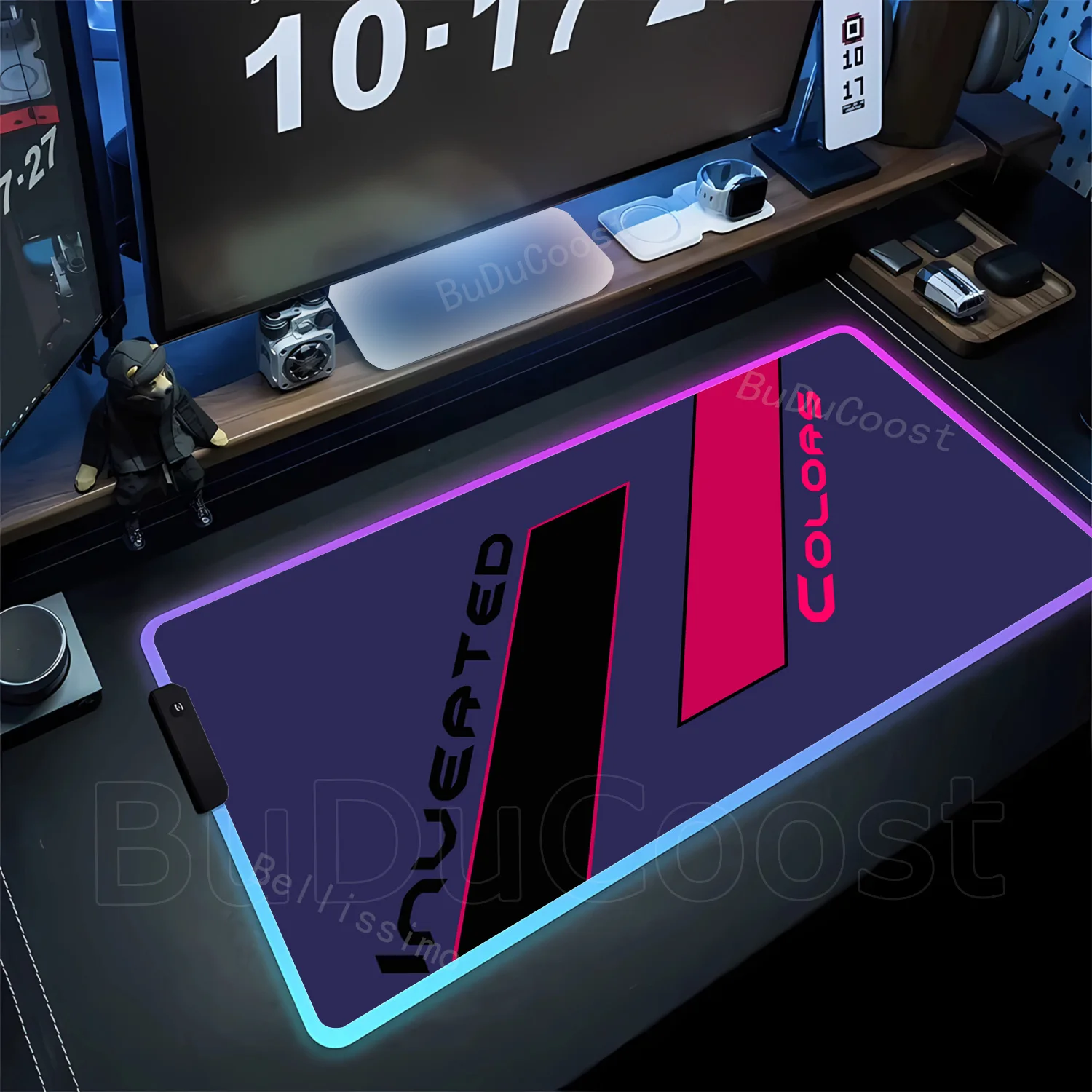 

RGB Geometric color XXL Lockedge Thickened MousePad Oversized Gaming Keyboard Notebook Table Mat For Teen Girls Bedroom MousePad