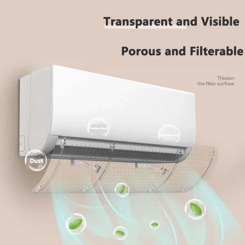 에어컨 앞유리 외부 컨디셔너 커버 필터 윈드 디플렉터, 가정용 벽걸이 범용 