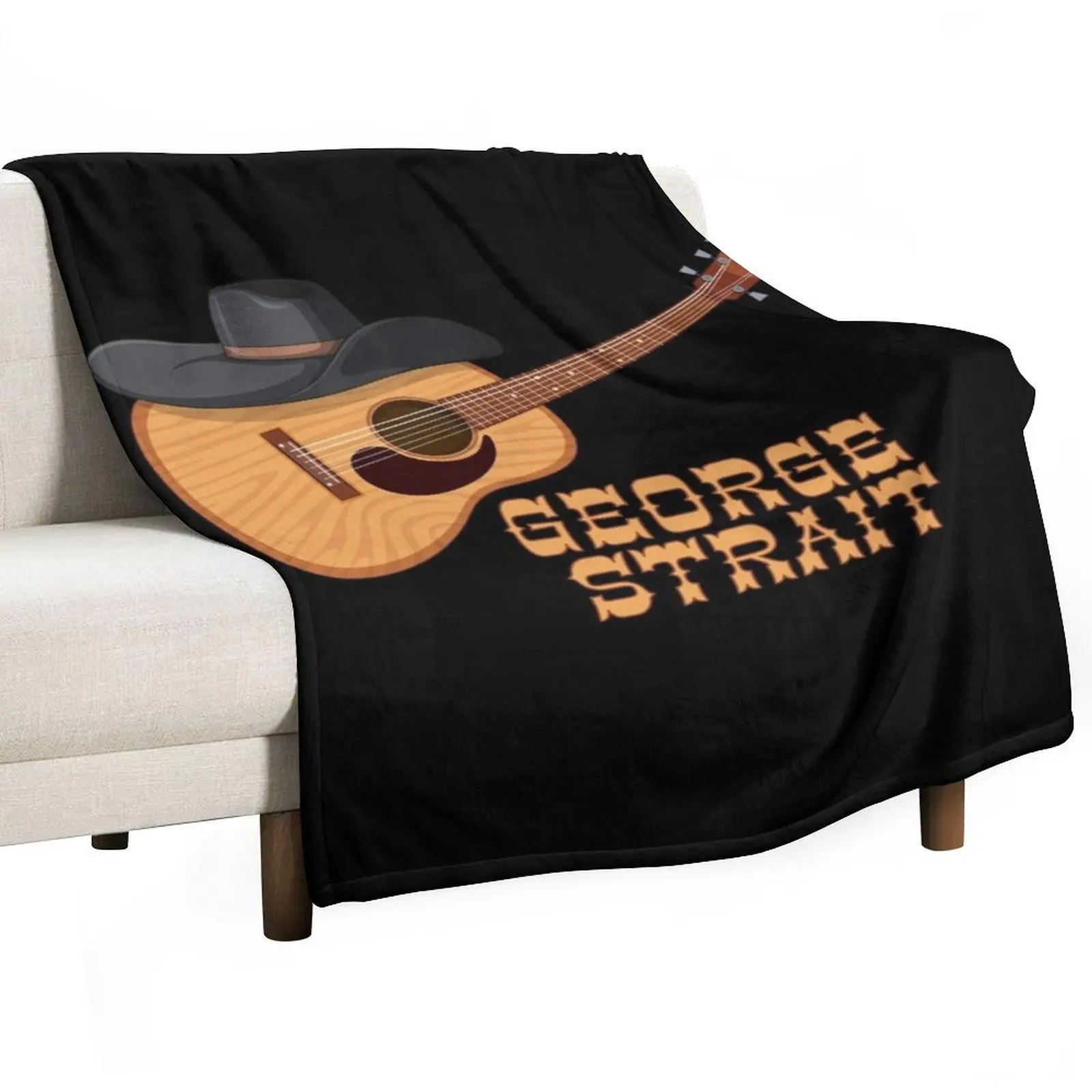

george strait guitar Throw Blanket Decorative Beds Baby warm winter Thermals For Travel Blankets