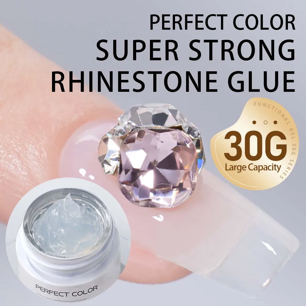 PERFEKTE FARBE Strass Kleber 30g Nagel Charms Gel UV Harz Kleber auf Nägel Kleber Gel Nagel