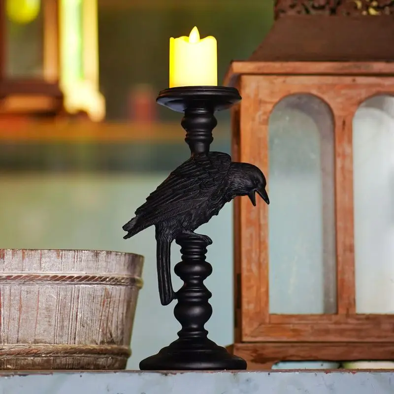 

Diablo Хэллоуин Ворона Подсвечник Декоративные украшения Подарок на день рождения Подарок для пары Домашний рабочий стол Смола Украшения Подсвечники