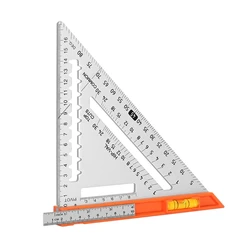 Multifunctional Woodworking Square with Level 8inch Aluminum Alloy TriangleRuler Carpentry Square for Woodworking Gift Dropship