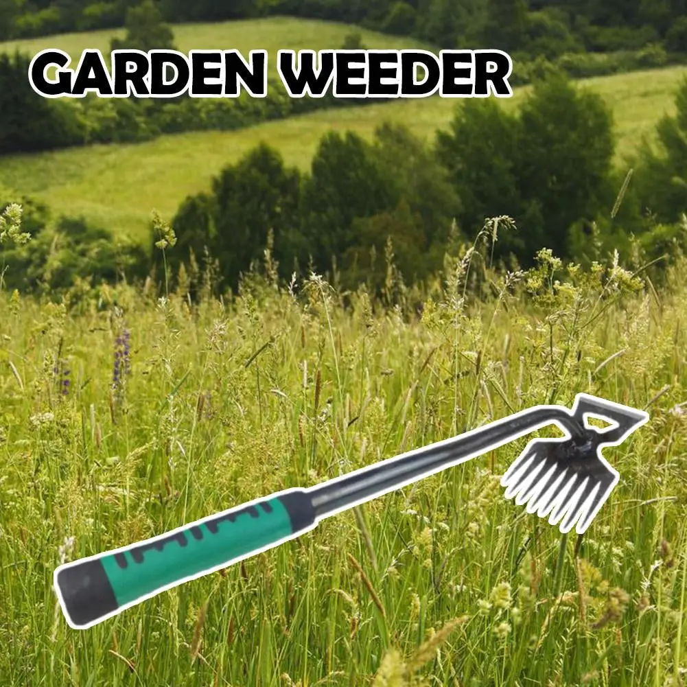 8 Teeth Garden Rake Manual Weed Grass Rooting Tool Soil Puller Tool Weeding Gardening Removal Shovel Loose Hand J7H7