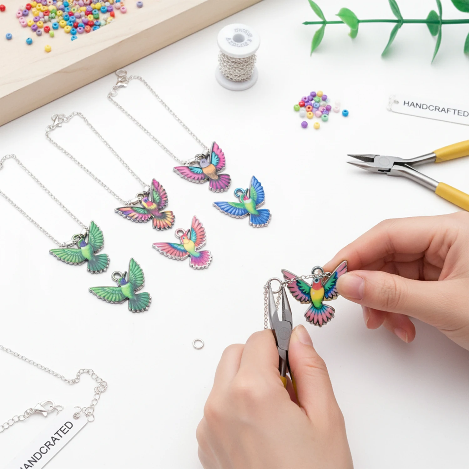5/10pcs 19x21mm Acrylic Colorful Hummingbird Charms Pendants DIY Accessories Craft for Necklace Earrings Keychain Jewelry Making
