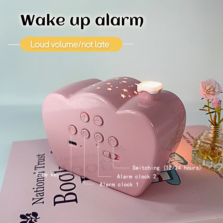 1PC Creative Cabin Alarm Clock, Color Changing Night Light, Suitable for Bedroom Desktop Decoration