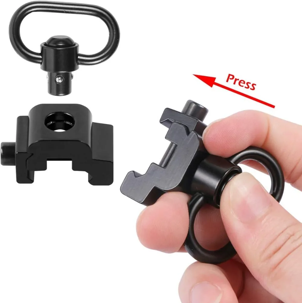Quick Detach Sling Swivel Mount Adapter 1.25” QD Rifle Strap Sling Ring Attachment 20mm Picatinny Rail Hunting Gun Accessories