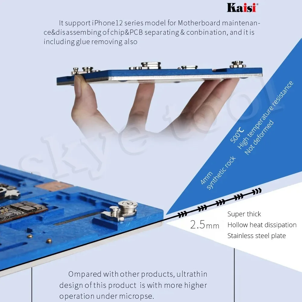 AgreISI K-12 Carte Mère Réparation Positionnement Fixation Pour 12 12Pro 12 Pro Max 12 Mini Carte Logique IC Puce BGA Enlever Colle Fixation