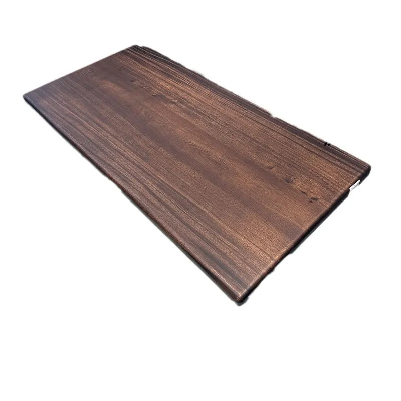 

North American black walnut large board table South American rain wood solid wood tea table log whole board dining