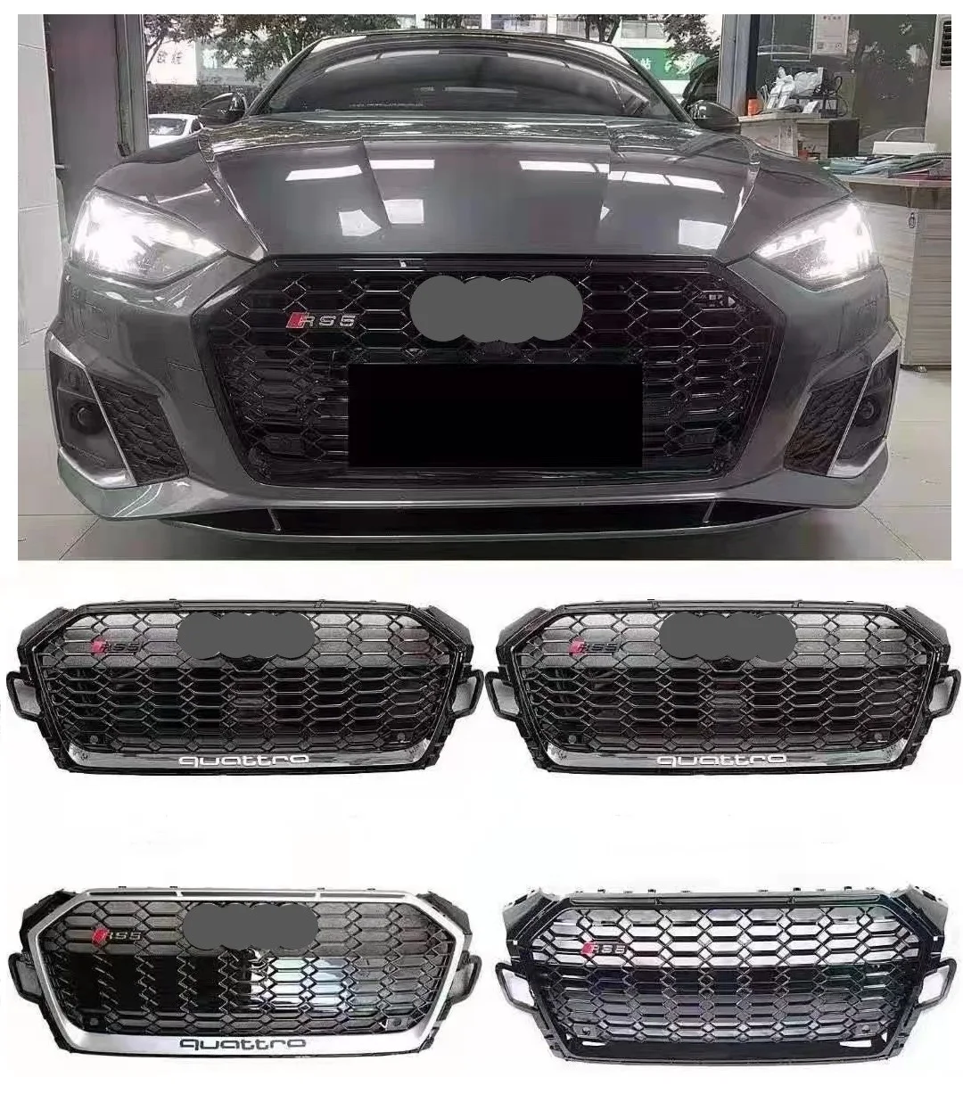 New Arrival RS5 Style Radiator Grille For Audi A5 2020 2021 2022 Upgrade Audi RS5 Type Front Bumper Grille