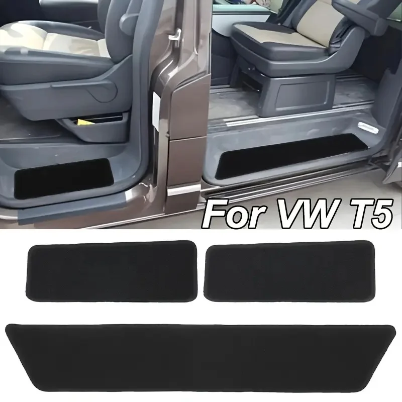 

Car Carpet Step Mat Set Black Carpet For Sliding Door Driver Passenger Door Car Mat Accessories For VW Transporter T5 T6