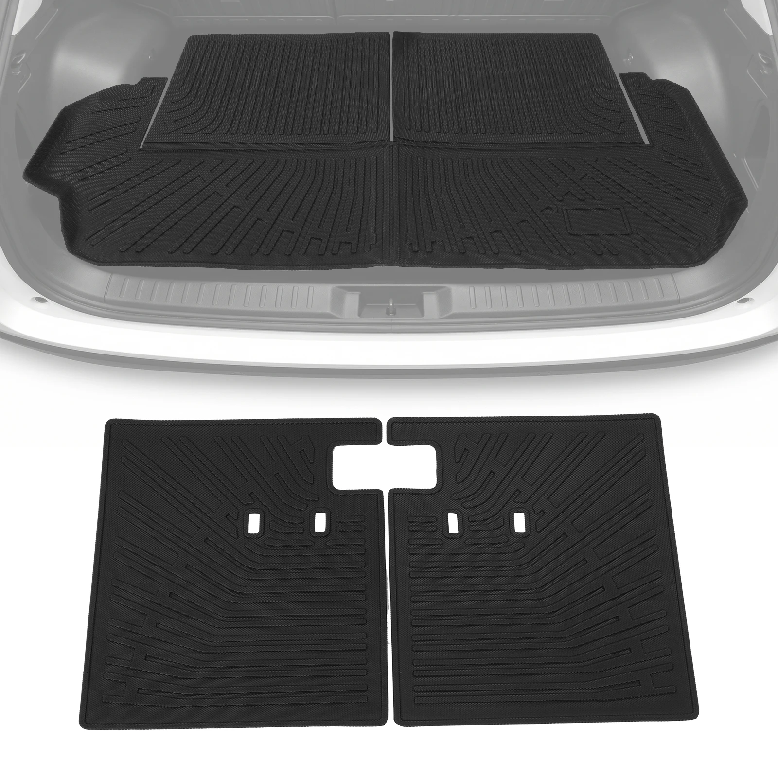 

Комплект всепогодных ковриков TPE для багажника с защитой спинок сидений для Toyota 4Runner 2025-2026 (7 мест)