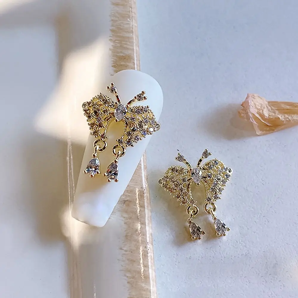 JOMirror-Pendentif Papillon en Clip pour Ongles, Outils de Manucure, Strass, Décorations Artisanales, Bijoux, DIY