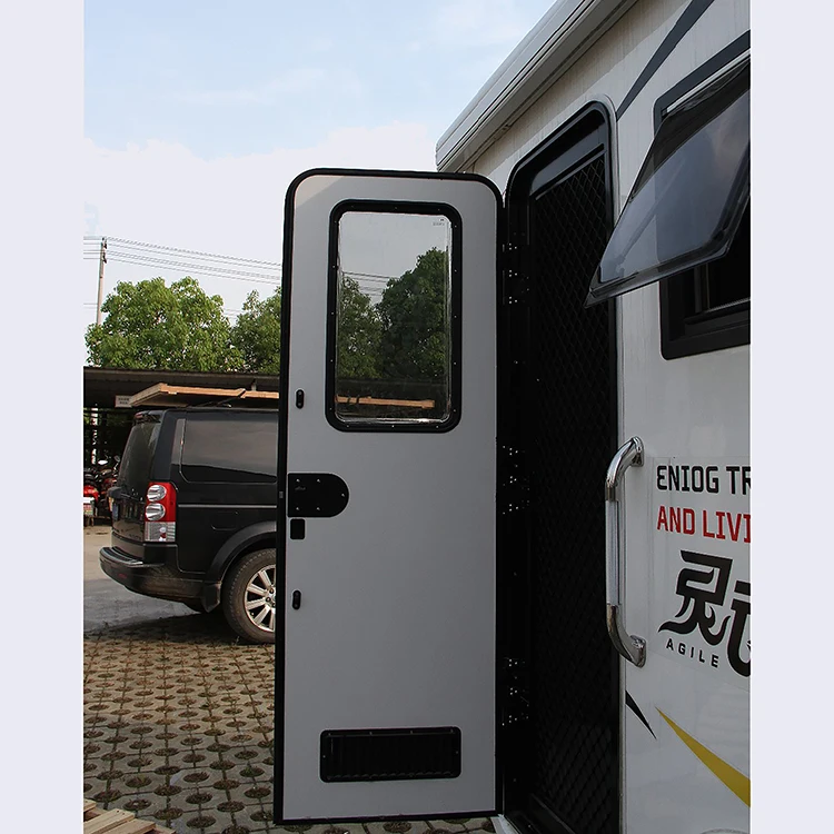 forCamper Accessories 650x1800 mm RV Door with Steel Inner Screen Tempered Fixed Window Caravan Door