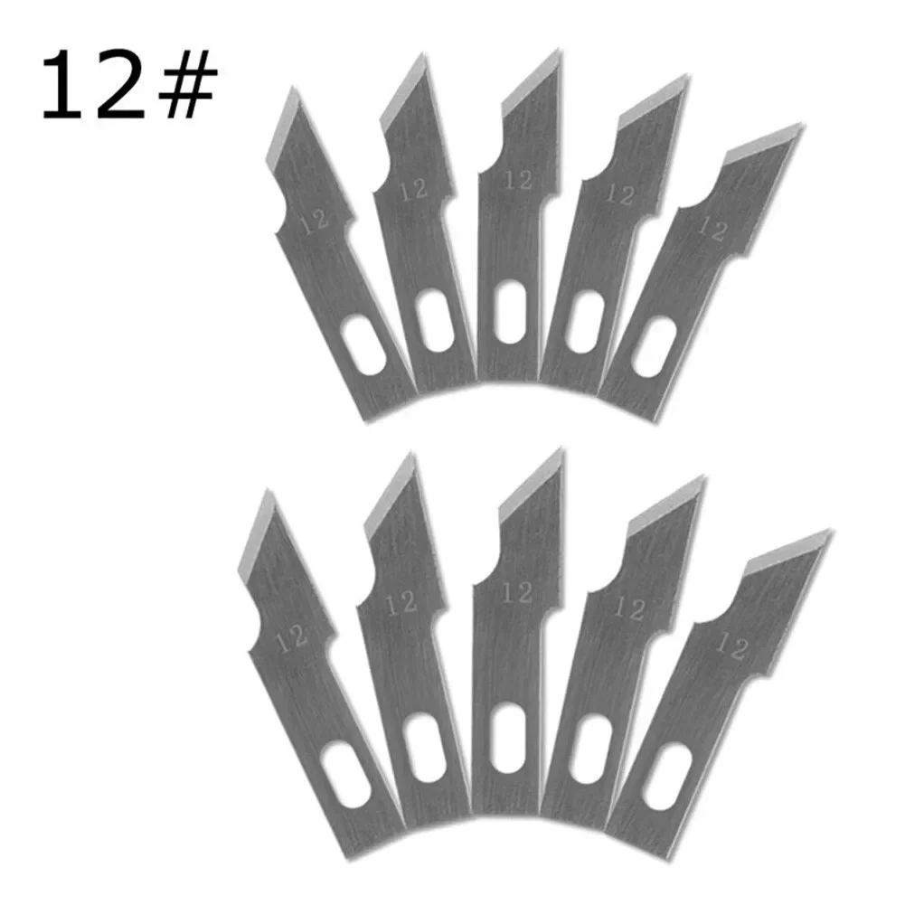 10Pc Wood Carving Blades Cutter Blade Craft Carve Tool Engrave Steel Blade Sculpture Cutting Tools Replacement Carving Blades