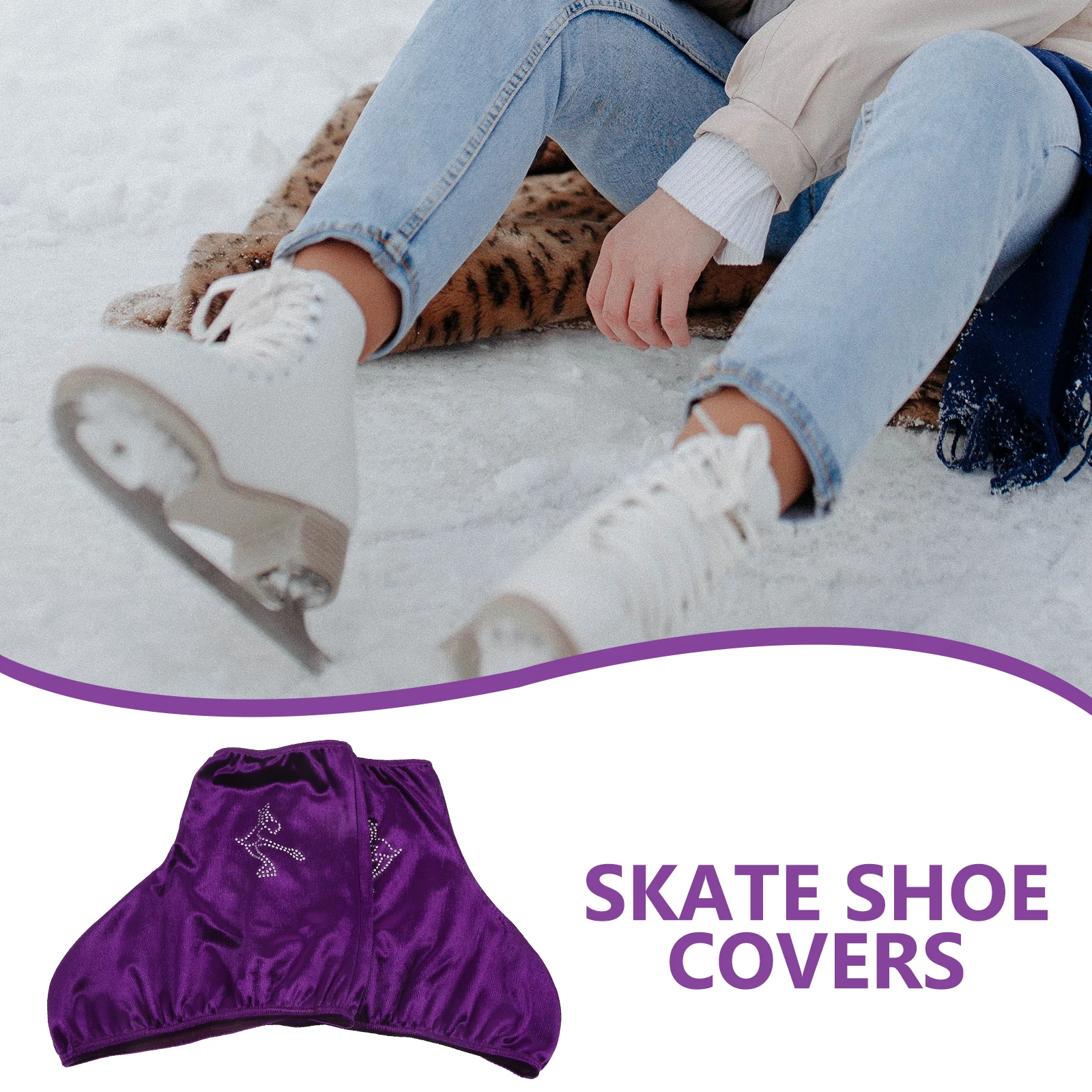 

Skate Covers Polyester Boot Covers Purple Shoe Cover Roller Hockey Skate Shoes Protector Fits Most Sizes