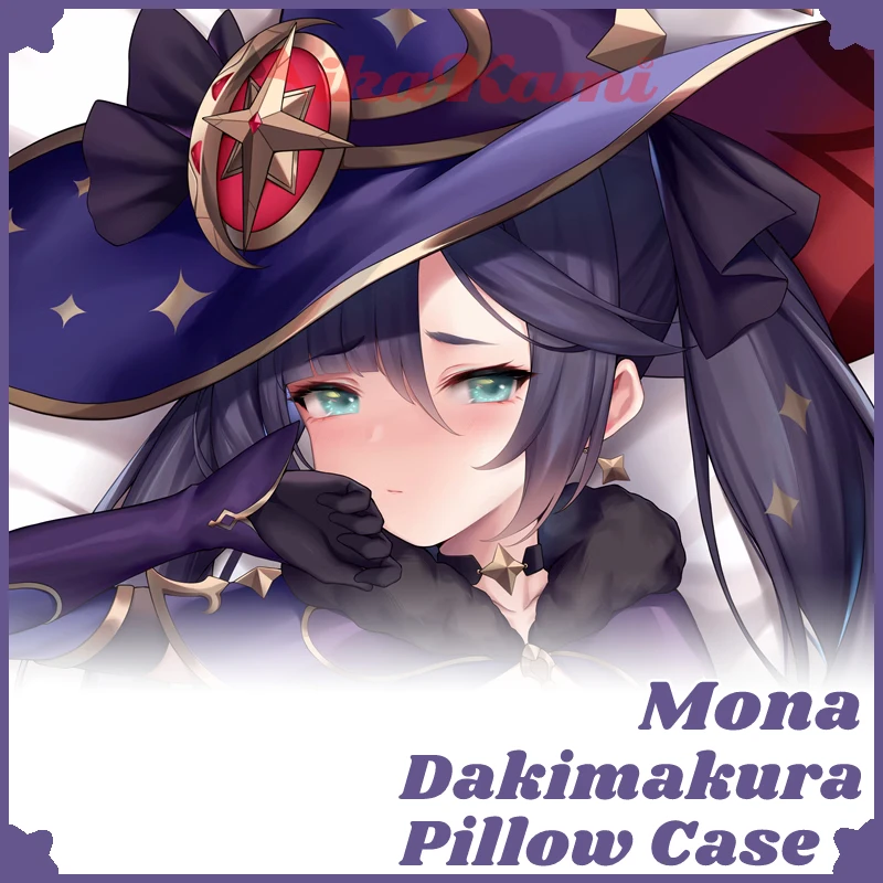 Mona Dakimakura Genshin Impact Game Pillow Case Hugging Cushion Cover Full Body Pillowcase Home Bedding Decor Otaku Gift