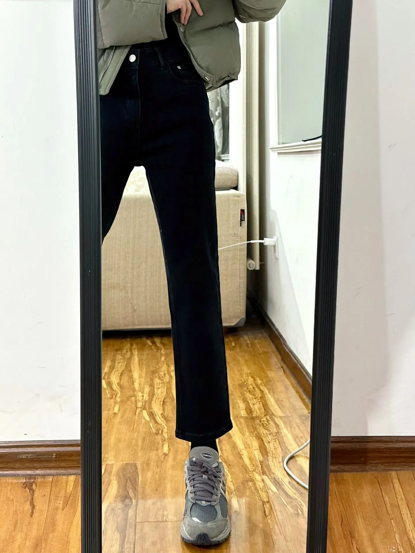 

Прямые джинсы с высокой талией, девять дюймов, женские джинсовые брюки Bla, утягивающие брюки грушевого типа, осеннее новое поступление